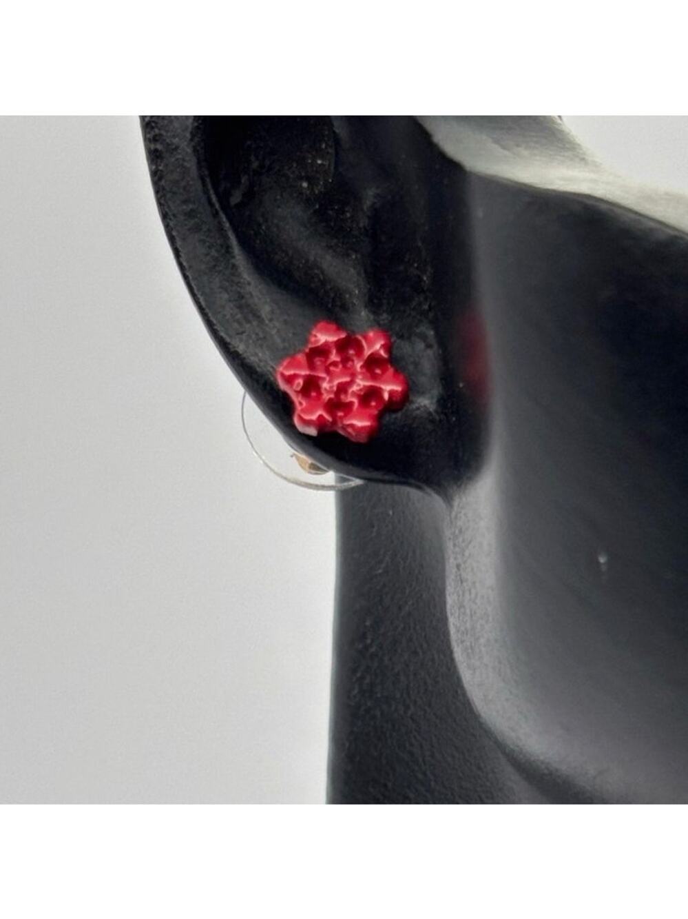 Red Snowflake Earrings